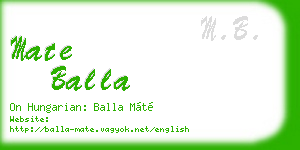mate balla business card